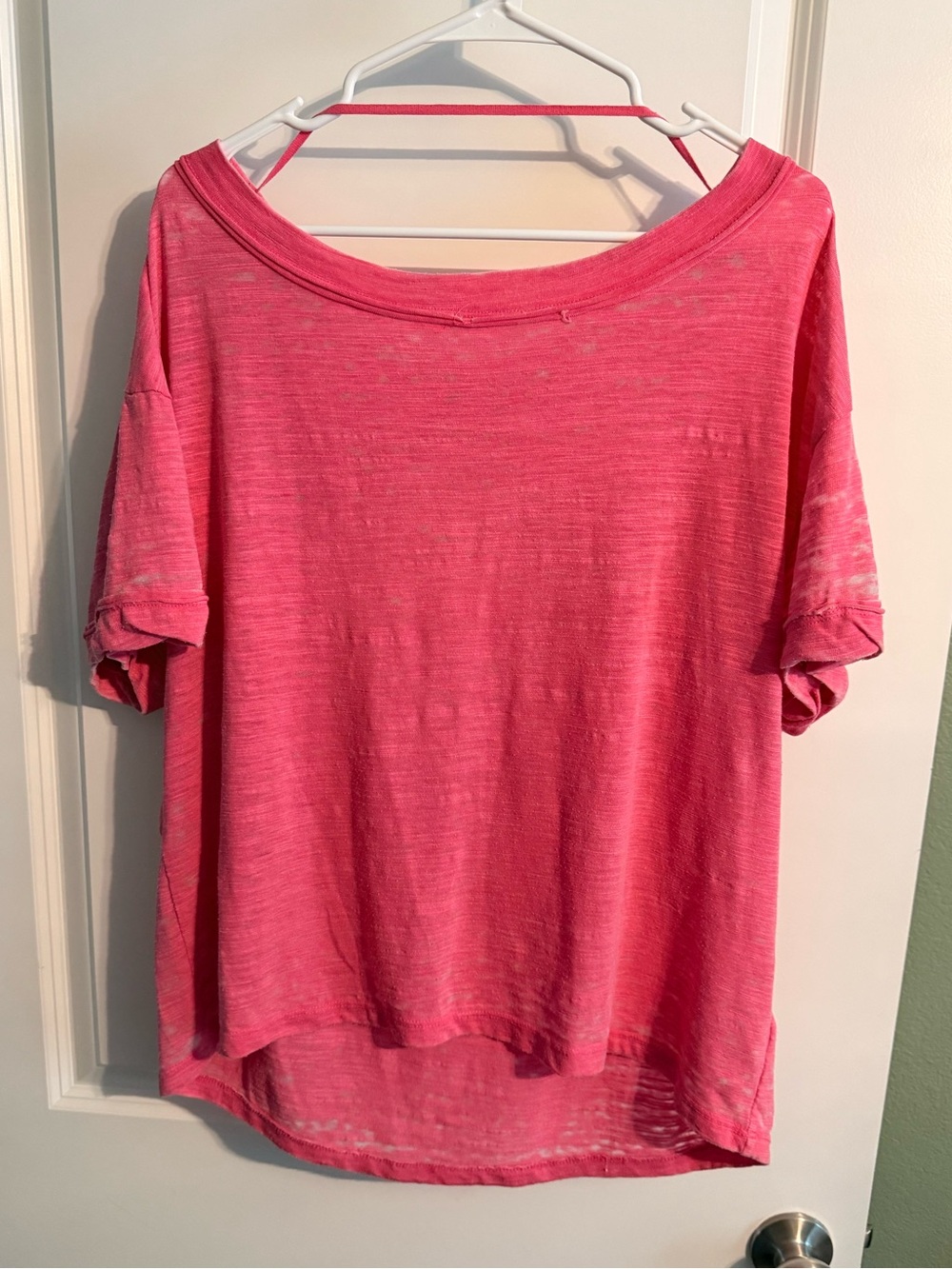 We The Free Relaxed Short-Sleeve Top in Bright Pink